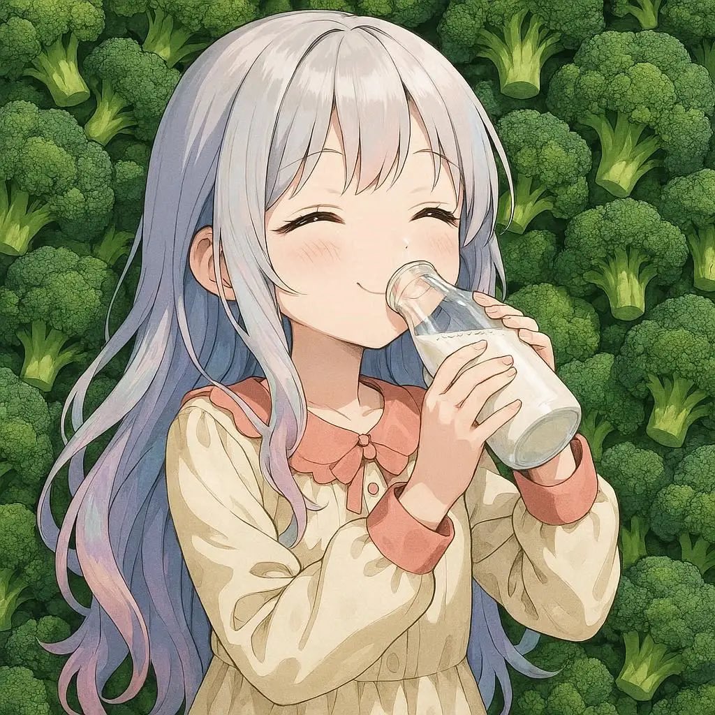 kerokero1023's tweet image. 💙sumika🌸さんが、今日はブロッコリーの日、ビン牛乳の日って言ってた🤣
#GPT4 #AIイラスト