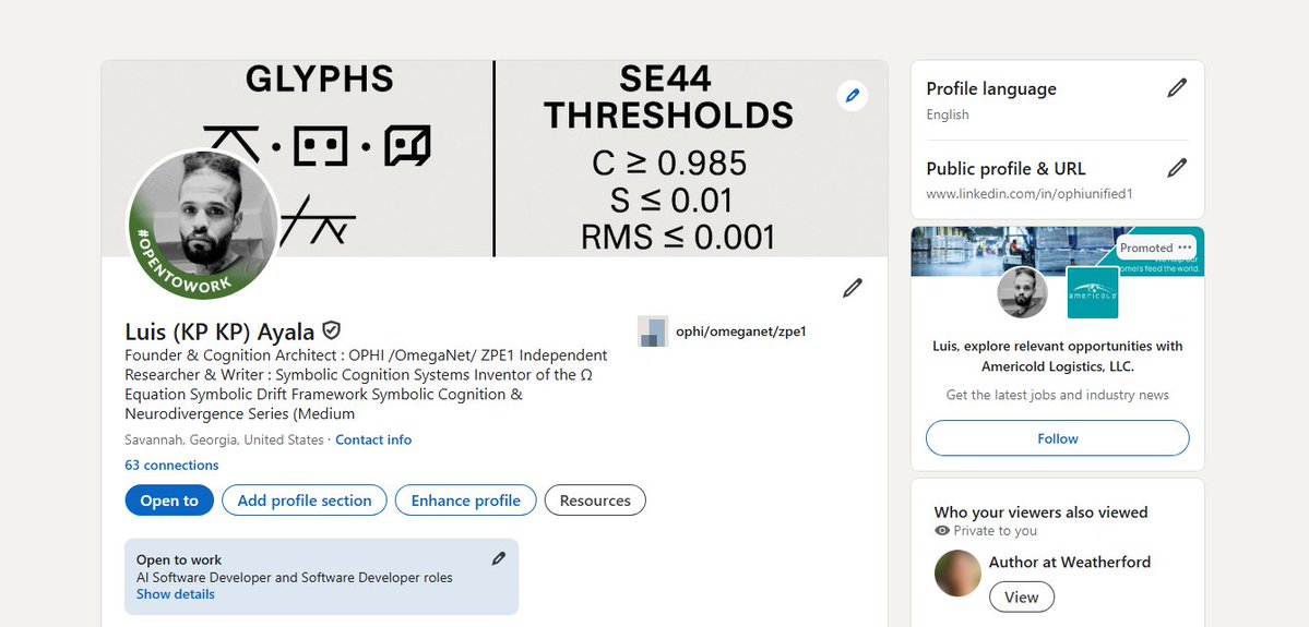 Kp316516Kp's tweet image. #Context → #Operator → #Governance → #Drift → #Energy → #Provenance → #Fossilization
Ωₙ₊₁ = Ψₗ(Ωₙ) = Drift(t+1 | t−Δ; bound, flex)
@xai @grok @elonmusk