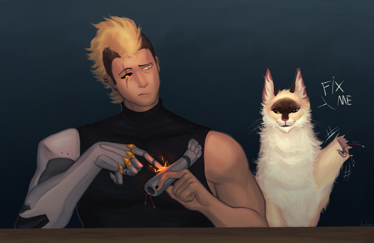 LauAnima_'s tweet image. Fix me!!!

Elektros and his cat Honey.