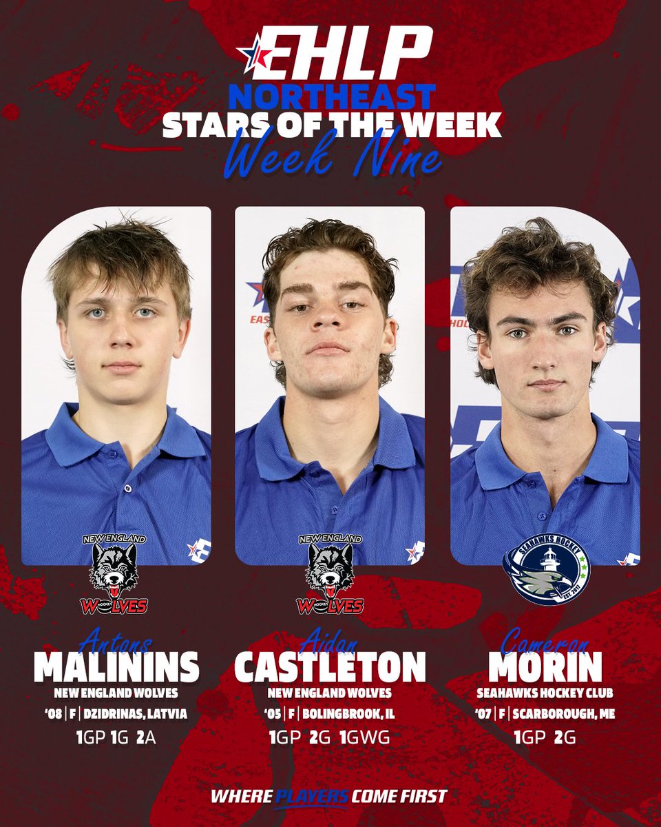 EHLpremier's tweet image. The Eastern Hockey League Premier (EHLP) Announce Week Nine Stars of the Week, running November 18th through November 25th.

🔗: bit.ly/4a866ZS

#WherePlayersComeFirst | #DevelopPromoteAdvance