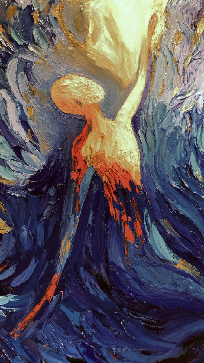 عنوان اللوحة: "وسعتني الرحمة"
الخامة: ألوان زيتية – تقنية السكين (Impasto)
المقاس: 80×80 سم
المدرسة الفنية: التجريد التعبيري