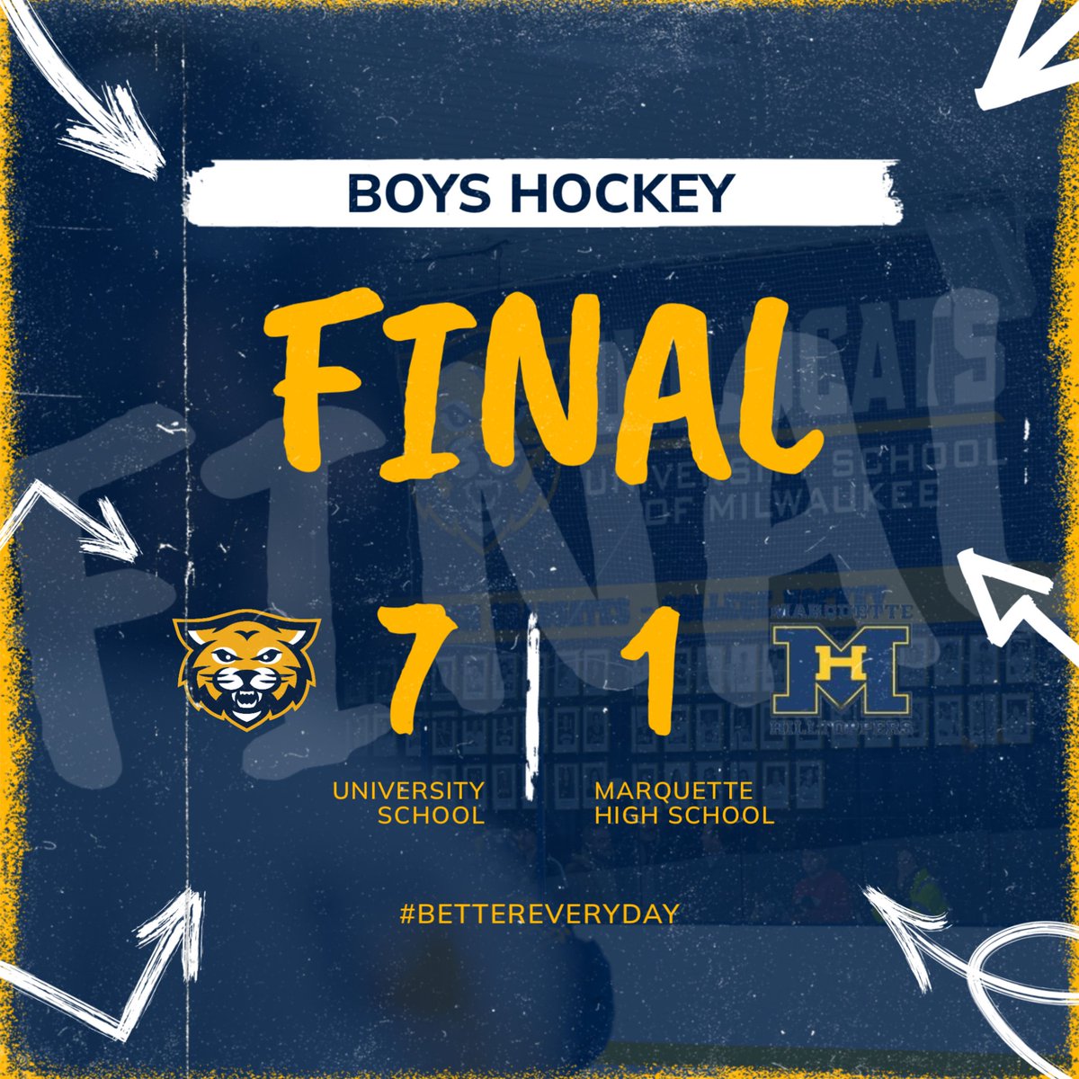 Boys Hockey comes away with the win tonight over Marquette! 
<a href="/usmsocial/">University School of Milwaukee</a> <a href="/USMAthleticsAD/">Tim Williams</a> #BetterEveryday
