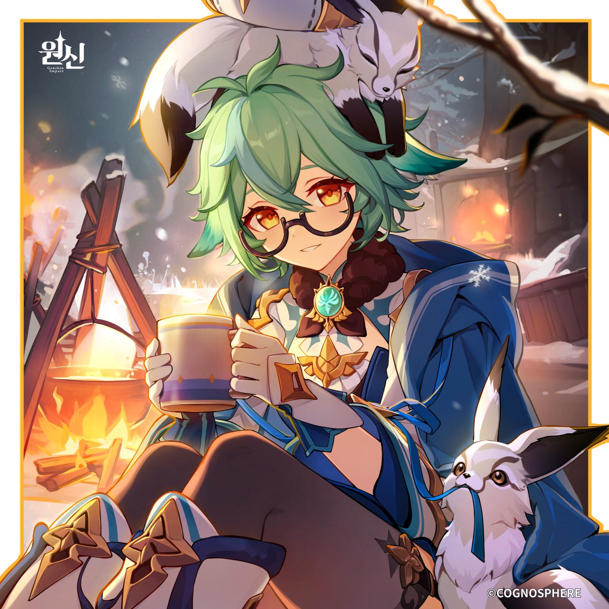 genshinimpactkr's tweet image. #원신 #설탕의생일
오늘은 설산이 유난히 춥네요. 그런데도 같이 데이터를 수집하러 와주다니… 정말 고마워요!
이, 이건 제가 새로 개발한 음료예요. 몸을 따뜻하게 해주는 효능이 있죠. 한 모금 마셔 보세요. 효과가 있었으면 좋겠는데….
식기 전에 얼른 드세요. 이렇게 눈 내리는 고요한 밤을,…