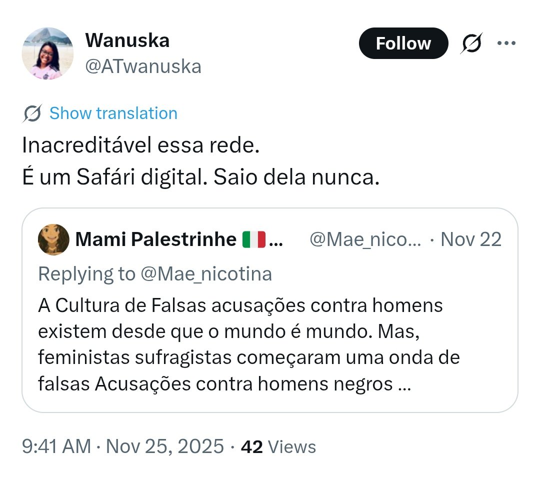 Mae_nicotina's tweet image. PARA ENCONTRAR A VERDADE - VOCÊ PRECISA FICAR NA DÚVIDA - 

Welcome to the jungle, aqui é Selva e eu conheço a fauna, no vilarejo do Simba Safári eu nem piso.💅🏾