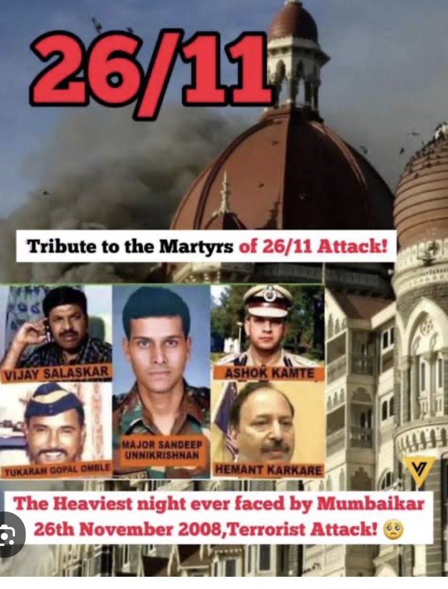 Rajputparam07's tweet image. On November 26, 2008, ten terrorists from across borders launched attacks on Mumbai, striking its busiest railway station during rush hour, luxury hotels, a popular café, and even hospitals. Today, we solemnly mark the 17th anniversary.