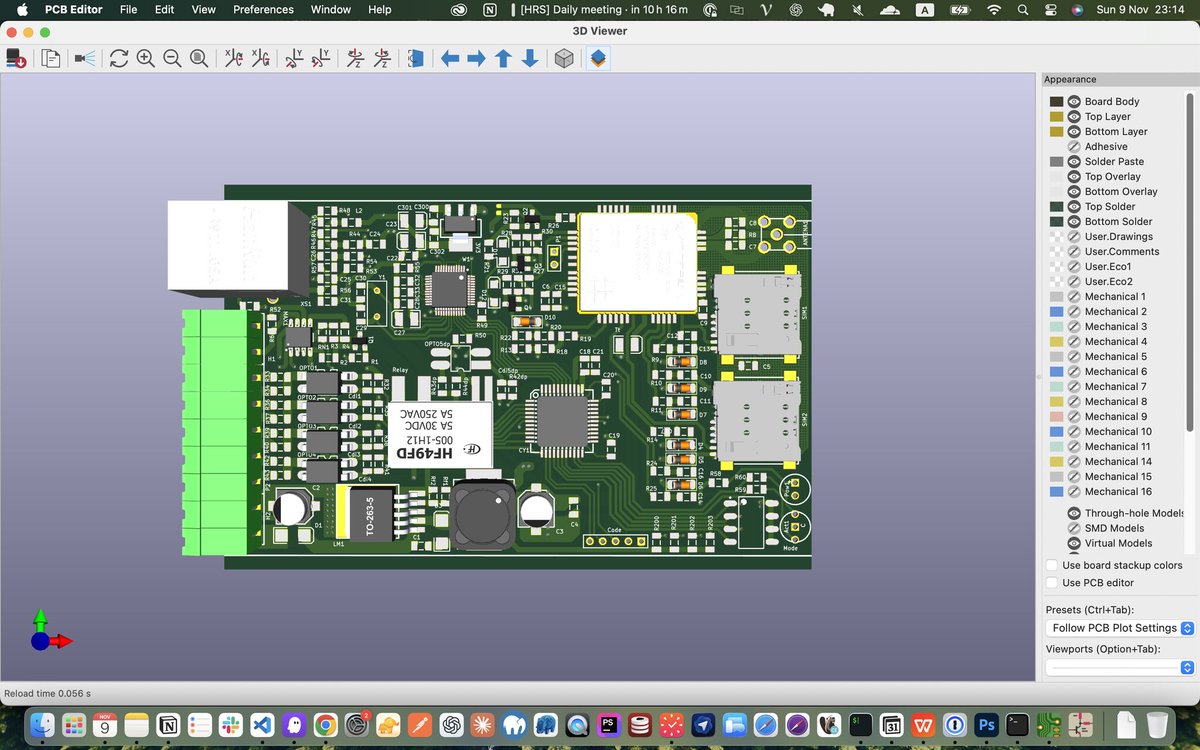 RaymingTech's tweet image. An intelligent control board based on PSoC4, featuring Ethernet (W5500), Dual-SIM GSM, and RS485 communication for industrial control and remote monitoring applications.
#RayPCB #SIM #GSM #ESMP32 #pcbdesign
