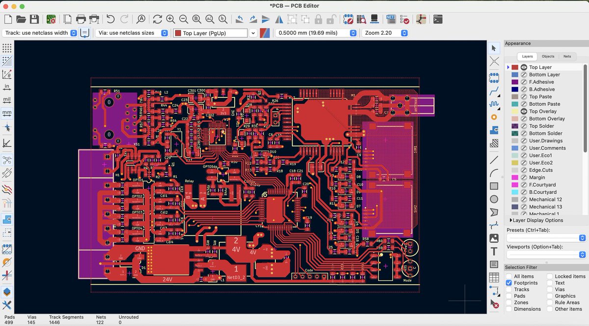 RaymingTech's tweet image. An intelligent control board based on PSoC4, featuring Ethernet (W5500), Dual-SIM GSM, and RS485 communication for industrial control and remote monitoring applications.
#RayPCB #SIM #GSM #ESMP32 #pcbdesign