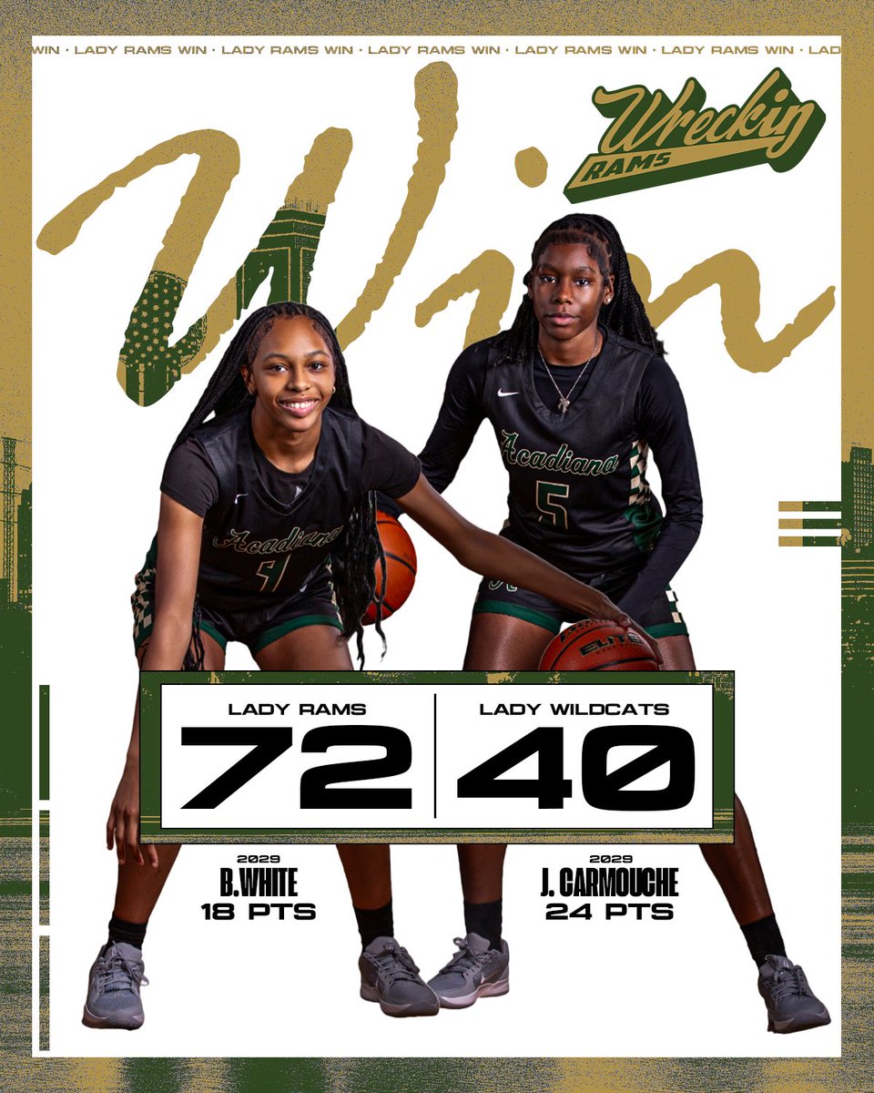 Ladyrams_ahs's tweet photo. Your Lady Rams pick up win number 5 on the season to move to 5-1‼️ Lead by freshman Jayla Carmouches 24 points and freshman Brooklyn Whites 18pts vs East St. John‼️

 #TheRamWay https://t.co/mMitlnjYWo