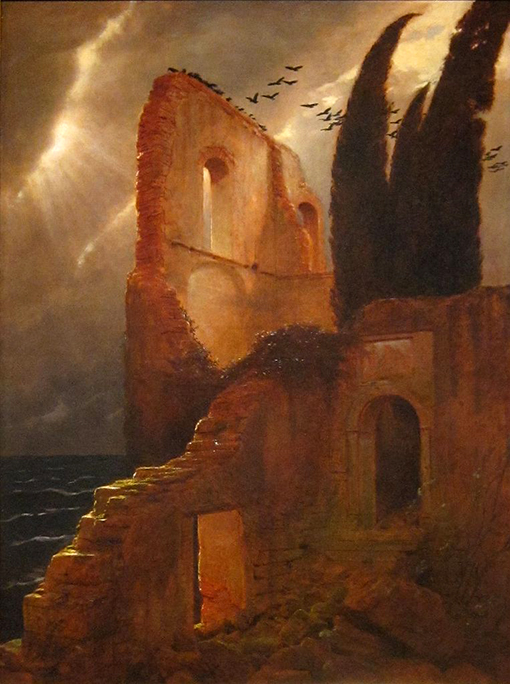 アルノルト・ベックリン『海辺の廃墟』1881年   クリーブランド美術館