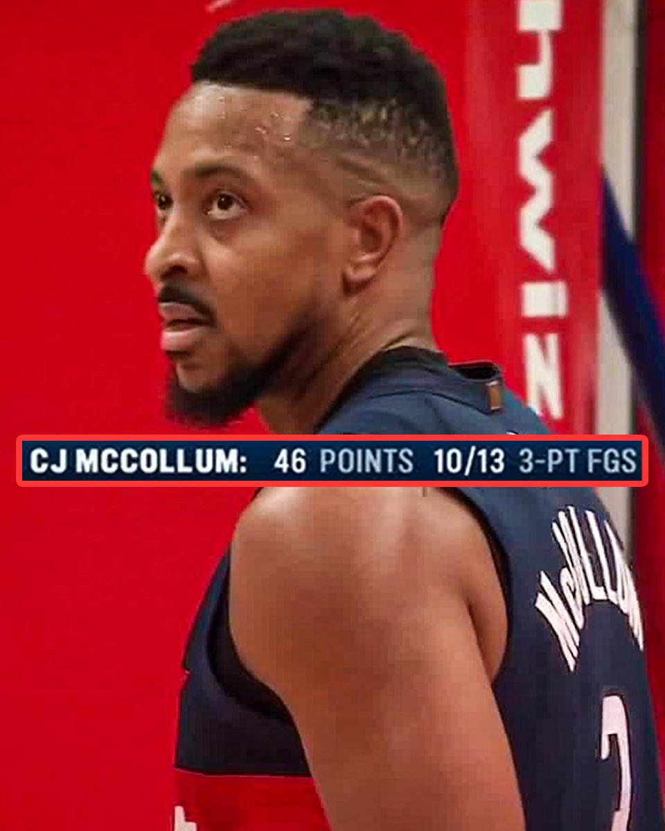 CJ MCCOLLUM DROPPED 46 PTS ON THE HAWKS 🤯 

The Wizards get their second win of the season 🔥 