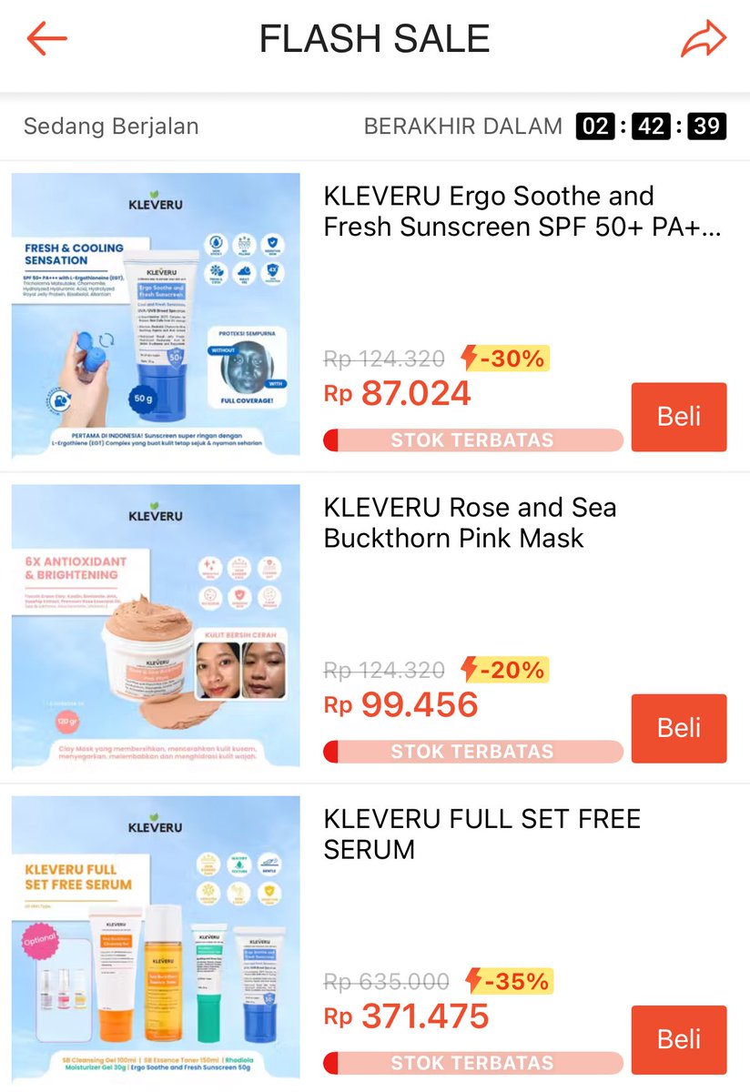 PAYDAY SALE 11.11

Banyak flash sale! kalau kamu belanja skincare sekarang akan jauh lebih worth it, karena potongan harganya lumayan banget!!😱

Linknya Ruvies taro sini yah👇🏻
id.shp.ee/QgoJq1v