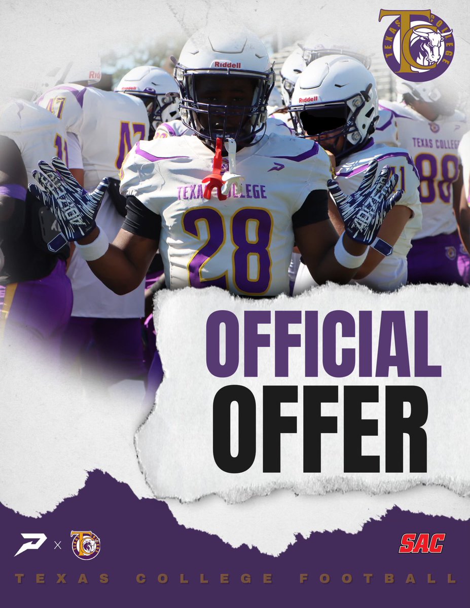 #AGTG Blessed to receive an offer from Texas College 
<a href="/CoachSweeny/">Coach Sweeny</a> 
<a href="/Coach_JJackson2/">Coach Jarrail Jackson</a>