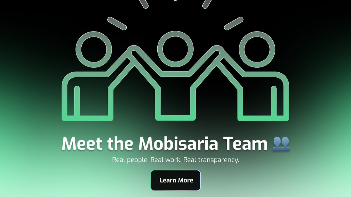 👥 Team Transparency Day

Mobisaria is built by real people, not bots.
Today we’re introducing two members from our core team who help shape the platform every day:

✨ Product &amp; Strategy
✨ Tech &amp; Development

More team stories coming soon, transparency matters.

#Mobisaria