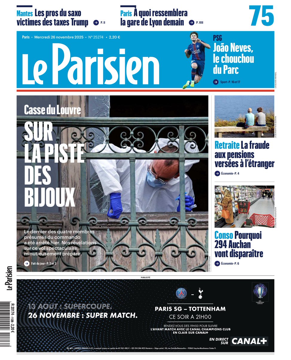 rdppsg's tweet image. 🔴🔵📰 Revue de presse #PSG du parisien, mercredi 26 novembre