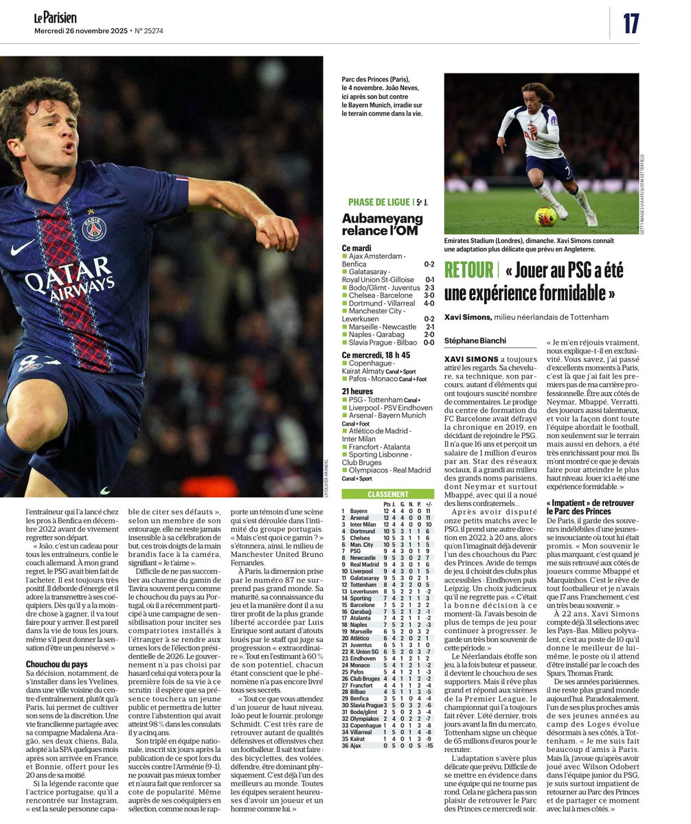 rdppsg's tweet image. 🔴🔵📰 Revue de presse #PSG du parisien, mercredi 26 novembre