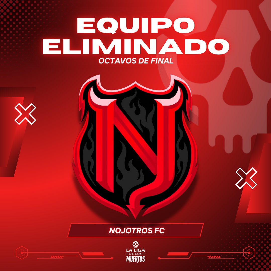 LaLigaDeMuertos's tweet photo. Oficialmente @NojotrosFC queda eliminado de la liga de los muertos 💀 https://t.co/XZQpIV7QMA