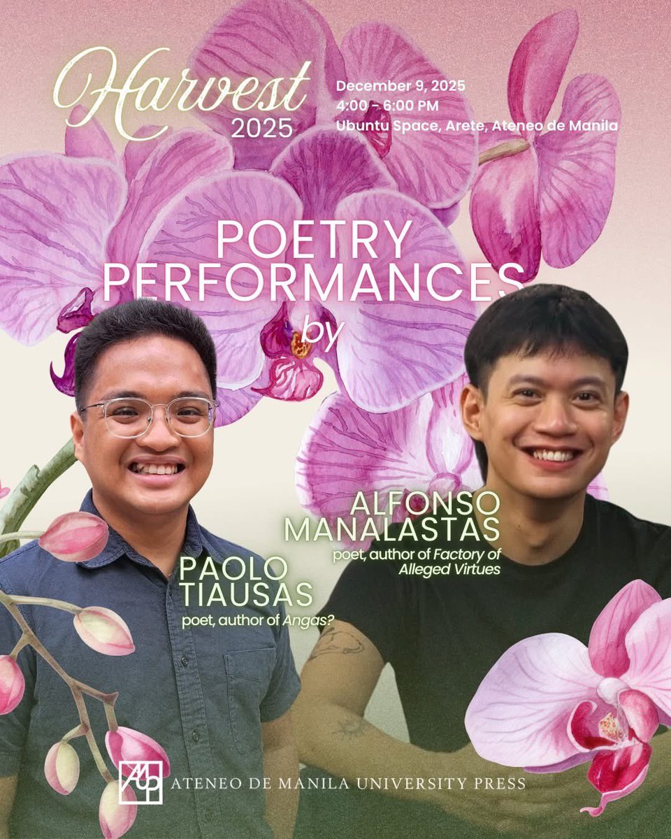 not_alfonso's tweet image. See you at Harvest 2025 to celebrate Ateneo University Press’s new titles! December 9 at Areté! Copies of my book will be available at 15% off! 🫶