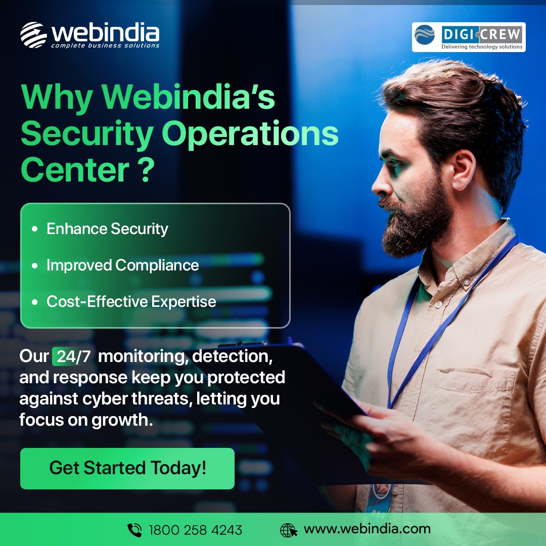 webindiaservice's tweet image. Ensure your organization&apos;s security with our top-tier Managed Security Operations Center (SOC) as a service. Our experts monitor, detect, and respond to threats.
#managedsecurityoperations #SecurityOperations #webindia #digicrew