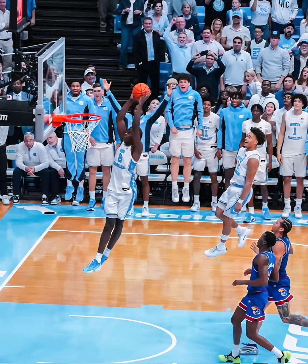 uncsportsphotos's tweet image. Caleb Wilson with the dunk against Kansas.  #UNCBasketball #UNCommon #tarheels #GoHeels #ACC #CarolinaFamily #uncbball #GDTBATH #UNC #Carolina PHOTO COURTESY OF:  Unknown