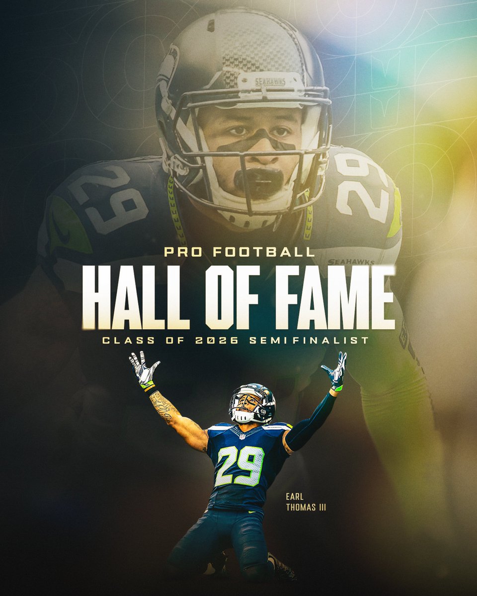 Seahawks's tweet image. Legendary. Earl Thomas III is a Hall of Fame Semifinalist.