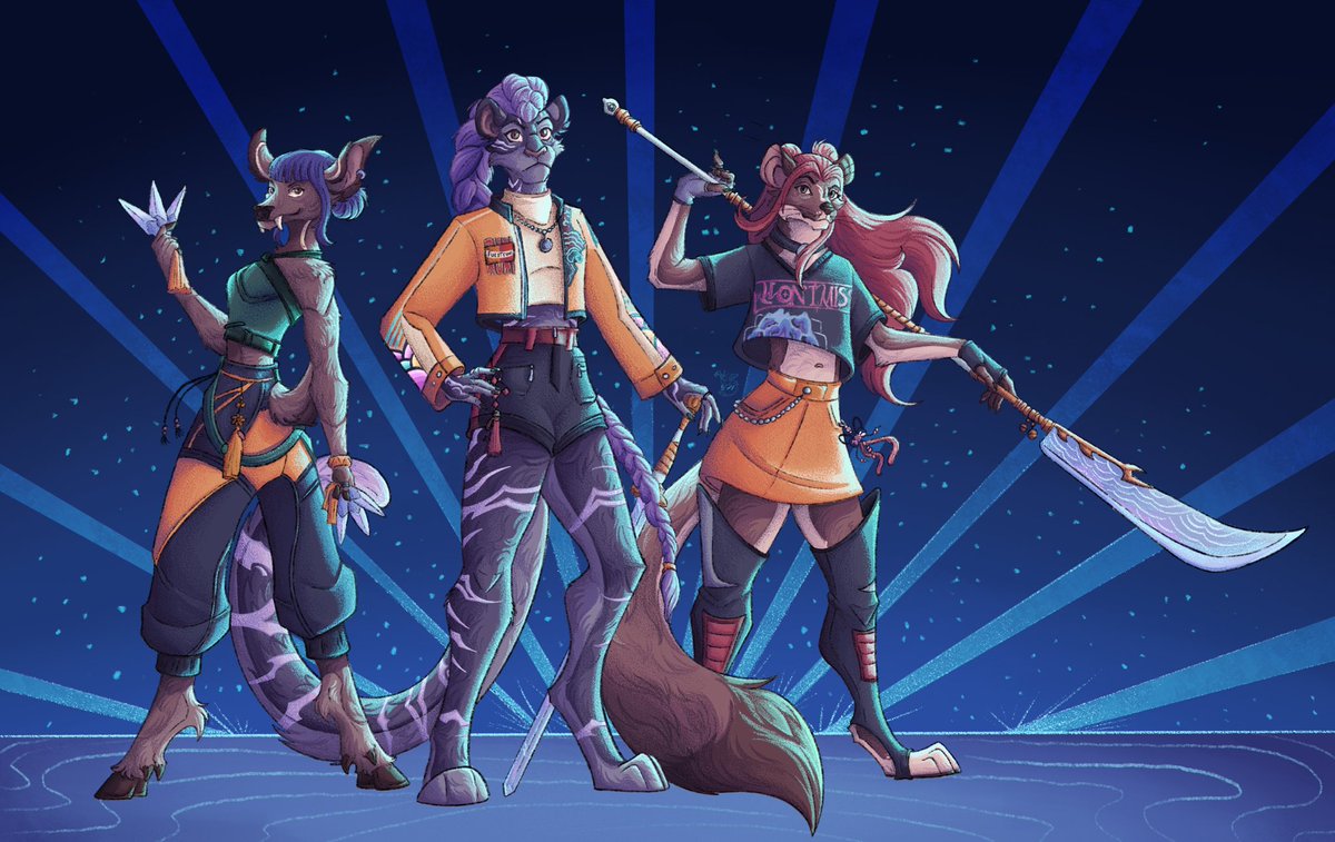 Aaaaa I’ve been wanting to do this for so long!! 

Rumi: Korean tiger
Mira: Least weasel
Zoey: Fanged deer

#KPOPDEMONHUNTERS #kpdhfanart #mira #rumi #zoey #furry #furryartwork