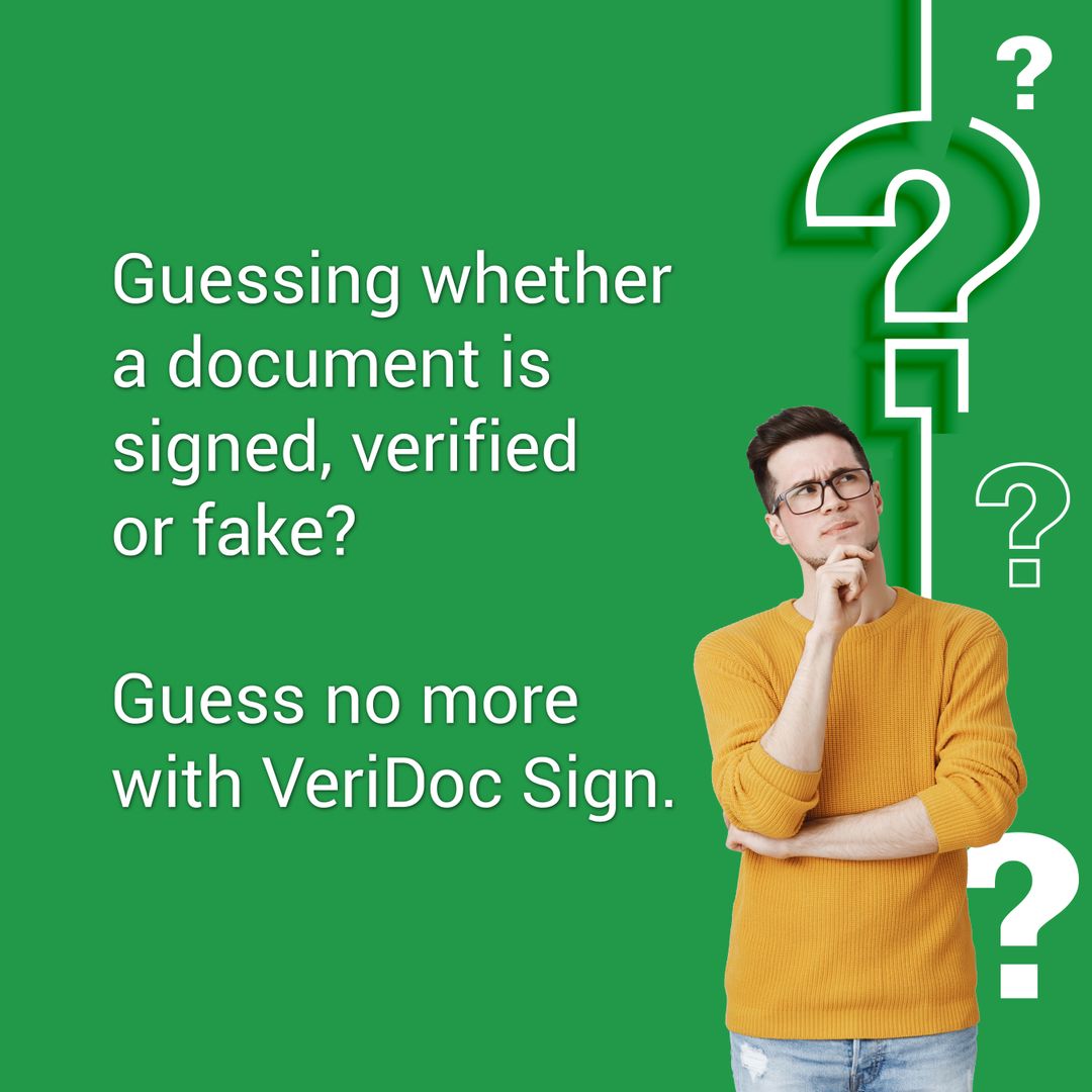 No more guessing games with VeriDoc Sign. You can know that your documents are signed, verified and accessible. All from the palm of your hand.

#veridocsign #esignature #blockchain