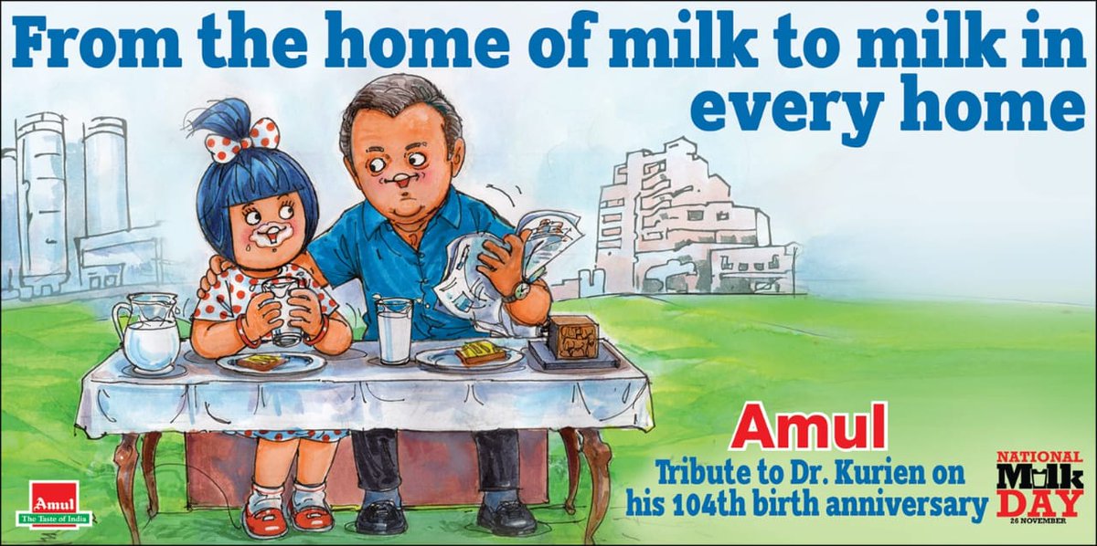 p_a_r_m_a_r_meh's tweet image. Milk symbolizes health, unity, and empowerment. On #NationalMilkDay, we remember the man who ensured all three for India—Dr. Verghese Kurien. @Amul_Coop