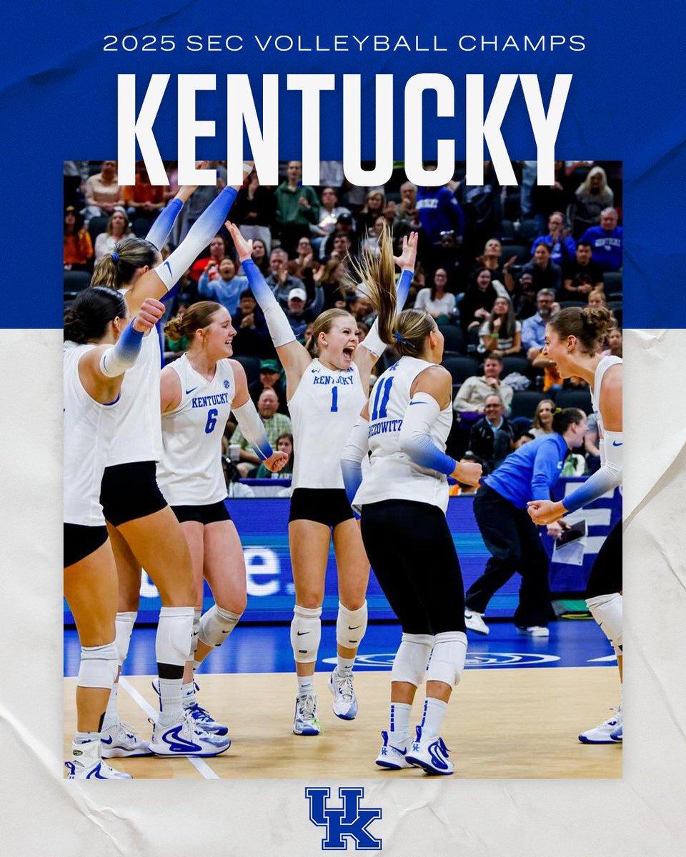 THE WILDCATS ARE 2025 SEC CHAMPS 🏆

Down two sets, <a href="/KentuckyVB/">Kentucky Volleyball</a> completes the reverse sweep to win the SEC title!