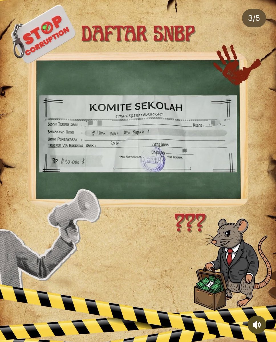 txtdrbekasi's tweet image. ‼️BANTU RAMEIN BEKS‼️

Dugaan pungli yang dilakukan oleh kepsek di SMAN 1 Babelan