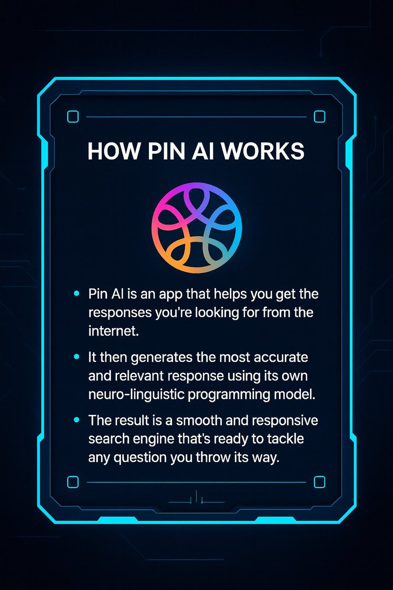 Papzzzicle's tweet image. Ever wondered how Pin AI works?
It processes your query, analyzes the web, and delivers precise answers in seconds. Efficiency meets intelligence. 🔍✨

#PinAI #Secured #InformativeAI

@pinai_io @Salisu_Ashiru0 @Sir_I_U @roffeah @CZ_Justinn @Viktor11842027 @Defibagx @benPINAI