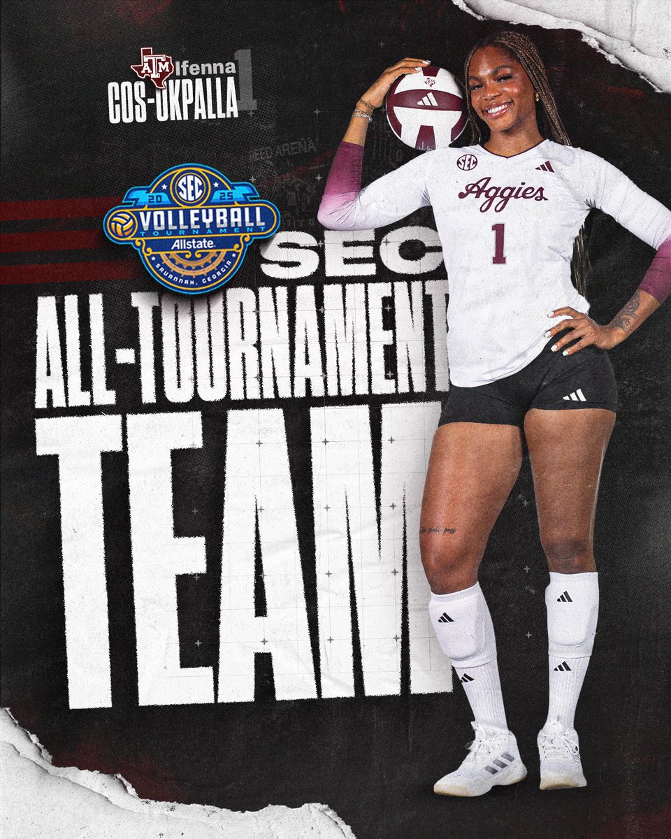 AggieVolleyball's tweet image. Ifenna lands on the SEC All-Tournament Team 👍

#GigEm // #AggieVB