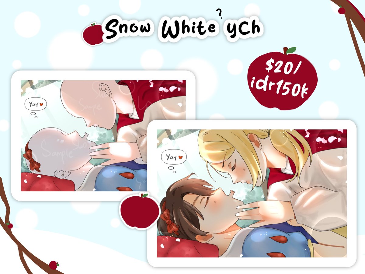 yanveey_'s tweet image. 🍎 SNOW WHITE YCH COMMISSION! ❄️ For 🇮🇩 and international ✨
RTs are very appreciate!
Hi! I opened this YCH snow white for couple💕 help me to get verified on VGen 😆🫶
Vgen: vgen.co/yanveey_/servi…
#artidn #VGenOpen #VGenComm #YCH