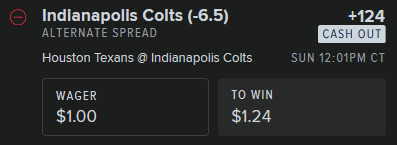 betwith1dollar's tweet photo. @Dataman422 @KuttBet Houston Texans @ Indianapolis Colts

Indianapolis Colts -6.5; +124

#FadeMeToWinBigMoney https://t.co/1Aq2BMA2Ib