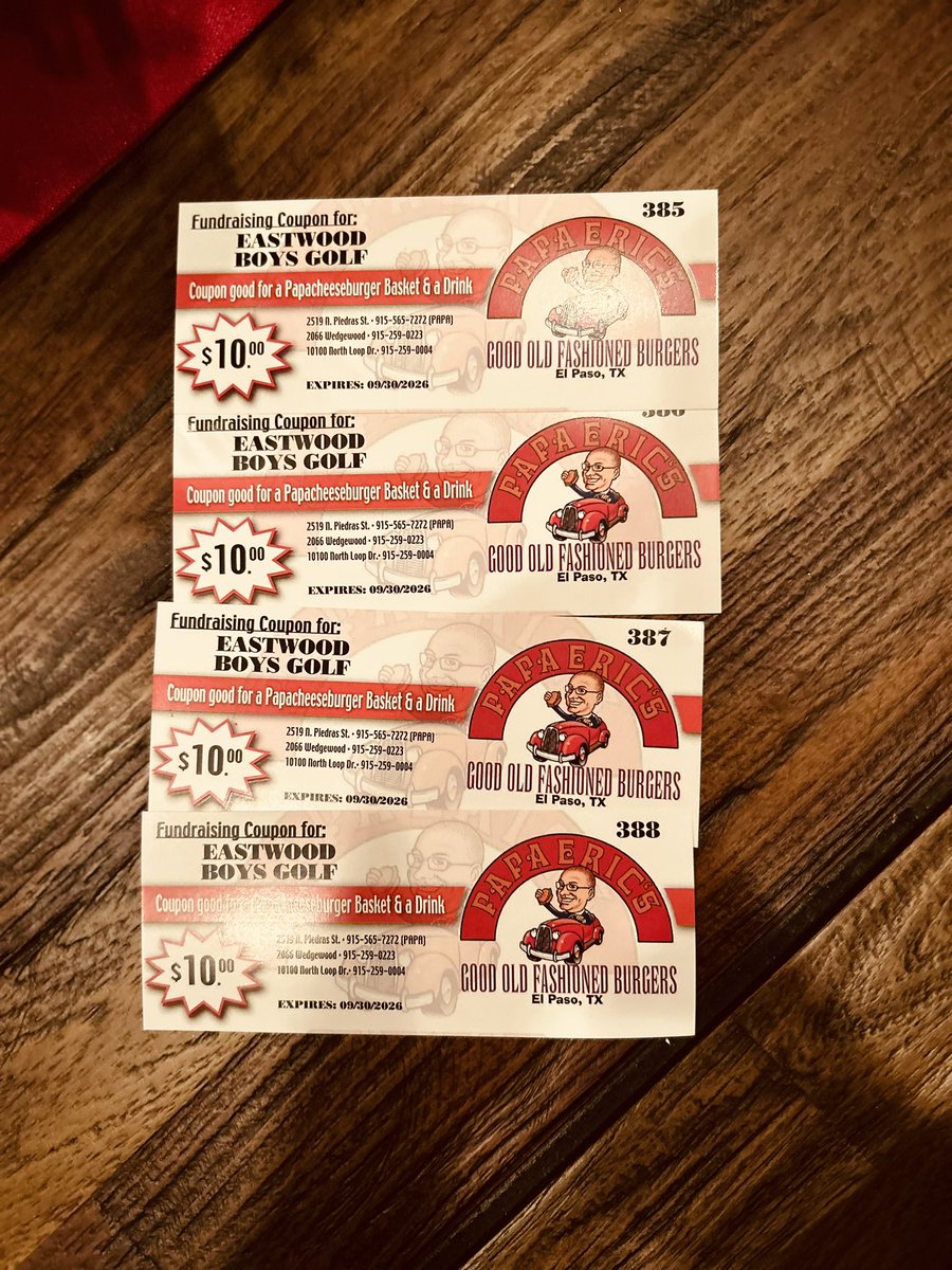 RobRobledoEHS's tweet image. Find a Trooper Boys Golfer and Support Trooper Golf ⛳️ 🏌️🏌️‍♂️🏌️‍♀️

Papa Eric’s has Excellent Burgers and Even Better Service. Dine In or Carry Out. Wedgewood Location 📍is 👌🏼🤌🏽

Everyone Wins! 💛💙🫡🍔