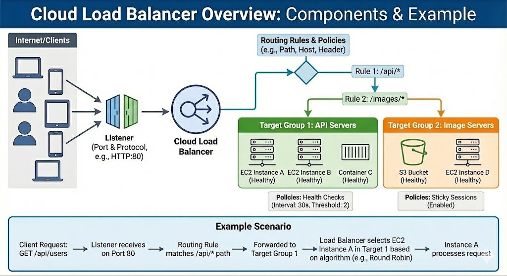 techyoutbe's tweet image. Load Balancer in Cloud (quick summary)