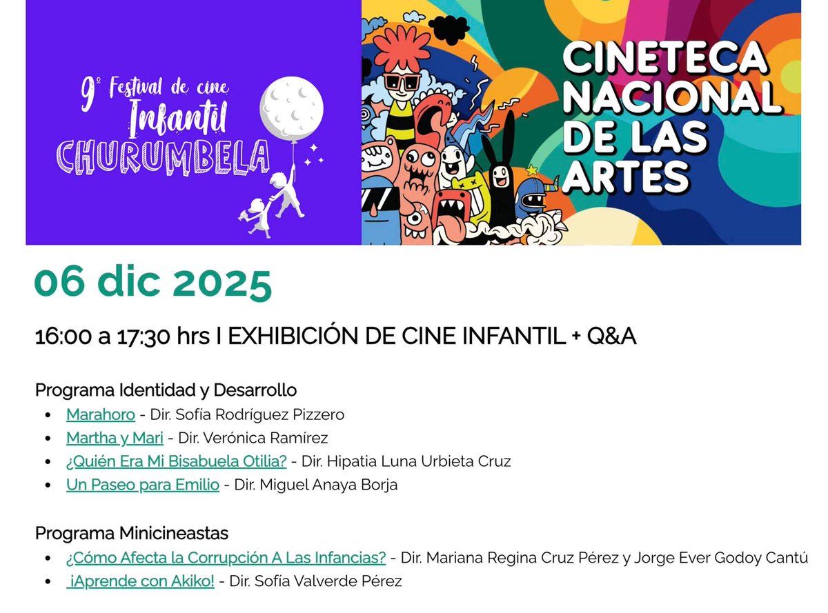 ¡ <a href="/MarthayMari/">Martha y Mari</a> llega al <a href="/ChurumbelaFest/">Festival Churumbela</a>! 

🟪NOTA: no olviden registrarse en el siguiente link para asistir.
churumbelafest.com/event-details/…