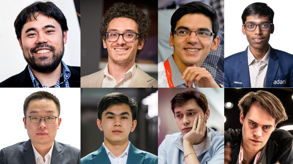 ChessbaseIndia's tweet image. The FIDE Candidates list for 2026 is almost ready!
1. Hikaru Nakamura (2811) - World no.2
2. Fabiano Caruana (2795) - World no.3
*3. R. Praggnanandhaa (2761) - World no.7
4. Anish Giri (2760) - World no.8
5. Wei Yi (2755) - World no.9
6. Javokhir Sindarov (2726) - World no.22
7.…