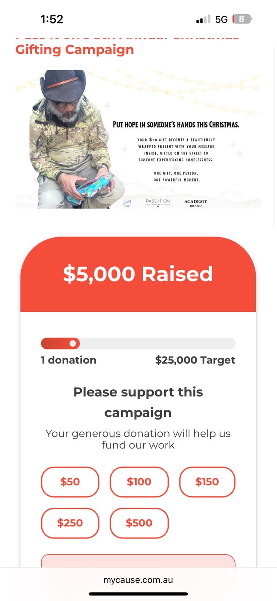 Give the gift of light, love  &amp; hope this Christmas!🎁 🎁🎄🎅🏽

Your gift will go directly to someone experiencing homelessness! ❤️
mycause.com.au/page/385251/pa…

<a href="/OStyle2/">Stylist/ Founder of Pass it On</a> <a href="/ReadingThePlay/">ReadingThePlay</a> <a href="/Academybrand/">The Academy Brand</a>