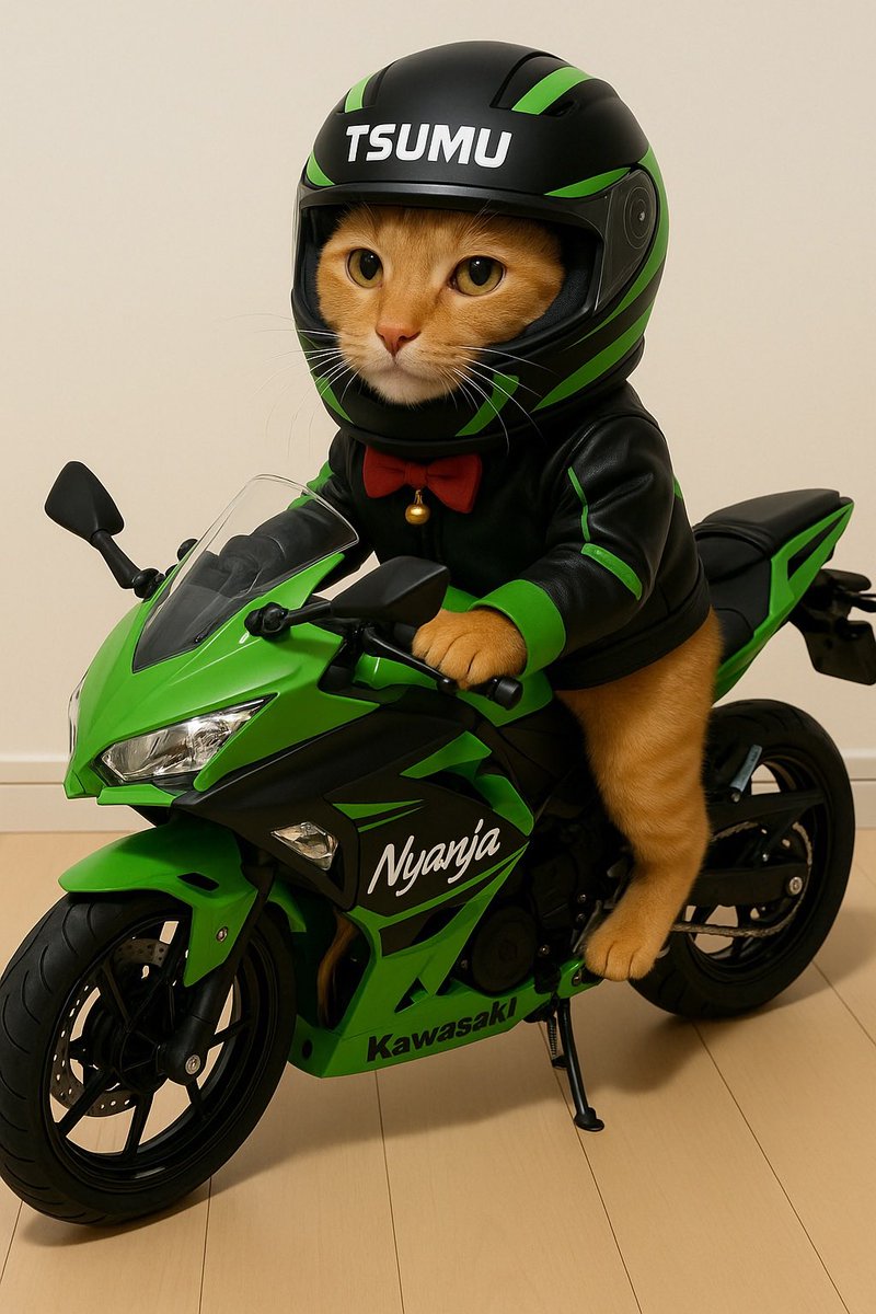 にゃー うちの茶トラ♀のつむぎ。 愛車はNyanja(ニャンジャ)。 あんよ着いて