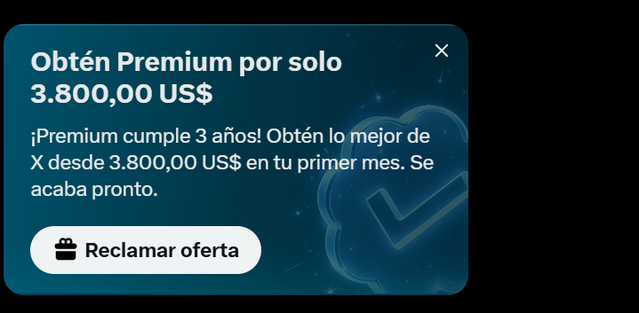 mateomoreno25's tweet photo. @X  puta que oferton https://t.co/R9WBw7dWcw