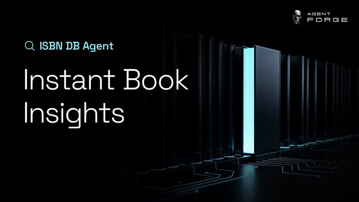 oopsjiah's tweet image. 📖 Find Books Instantly with ISBN DB!

@AITECHio presents ISBN DB, an agent on @agentforgeinc that lets you quickly look up book details using publicly available ISBNs, publisher info, or subject data. No more jumping between multiple search pages—get the information you need…