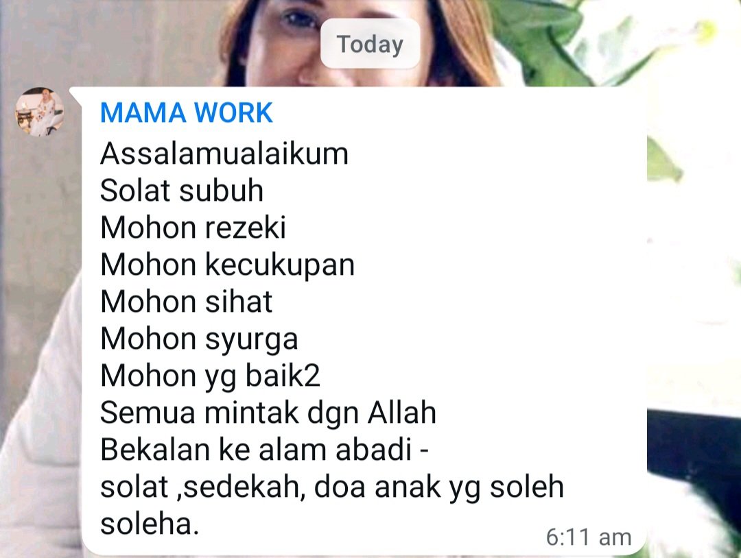 Pesan mak setiap pagi. Cuba share apa yang mak korang bebelkan atau doakan? Jom kita amin kan ramai².