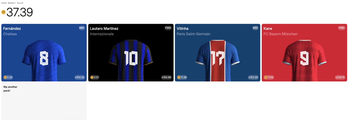 I know i've opened just an "epic" pack... but damn look what i've got... all top class mfers! 
<a href="/footballdotfun/">Football.Fun</a> ⚽️🫶