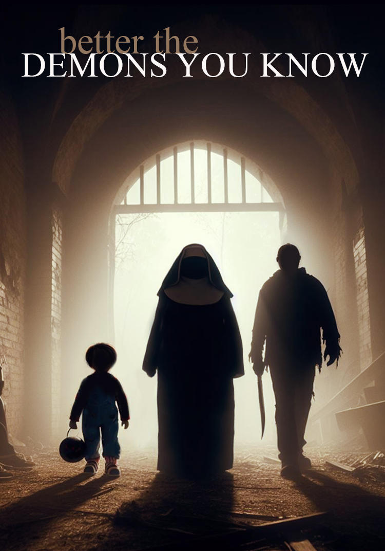 GreginPVG's tweet photo. Got my first RECOMMEND for this one (as a writer) #logline "When mutant teens attack a remote township, the hapless Sheriff's last hope is to coax an elderly killer doll, an aging slasher, and an old demonic nun out of retirement for one last epic battle." https://t.co/U6tIqMHpZz