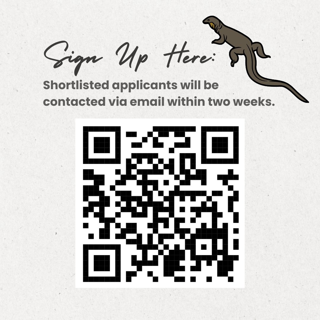 Do you love frogs, snakes, and all things herpetofauna, and want to contribute to <a href="/herpsocsg/">Herpetological Society of Singapore</a>? Our Volunteer Recruitment Drive is finally here!

If you are keen, sign up at tinyurl.com/HSSVolunteerDr…, or scan the QR code! Please email us at herpsoc@gmail.com if you have enquiries!
