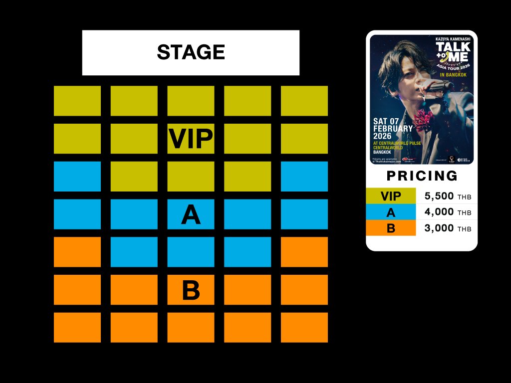 Xandassociates's tweet image. เปิดเผยรายละเอียดงาน Kazuya Kamenashi &apos;&apos;TALK to Me&apos;&apos; Fan Meeting ASIA TOUR 2026 in Bangkok เป็นบัตรนั่ง ระบุชื่อโดยไม่สามารถเปลี่ยนชื่อได้ 1 ครั้งสามารถซื้อได้ 4 ใบ บัตรเป็นกระดาษ

เปิดเผยรายละเอียดงานแฟนมีตติ้ง Kazuya Kamenashi &apos;&apos;TALK to Me&apos;&apos; Fan Meeting ASIA TOUR 2026 in…