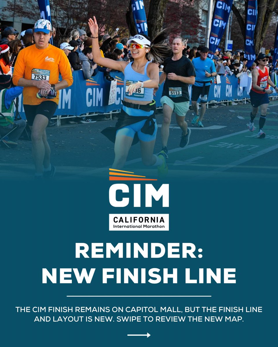 runSRA_CIM's tweet photo. 📣 Finish Festival Update!

The CIM finish festival remains on capitol mall, but the layout and finish line are new. Swipe to review the updated map and visit the link in our bio for full information on offerings and services within this area. https://t.co/LGpIsymvWJ