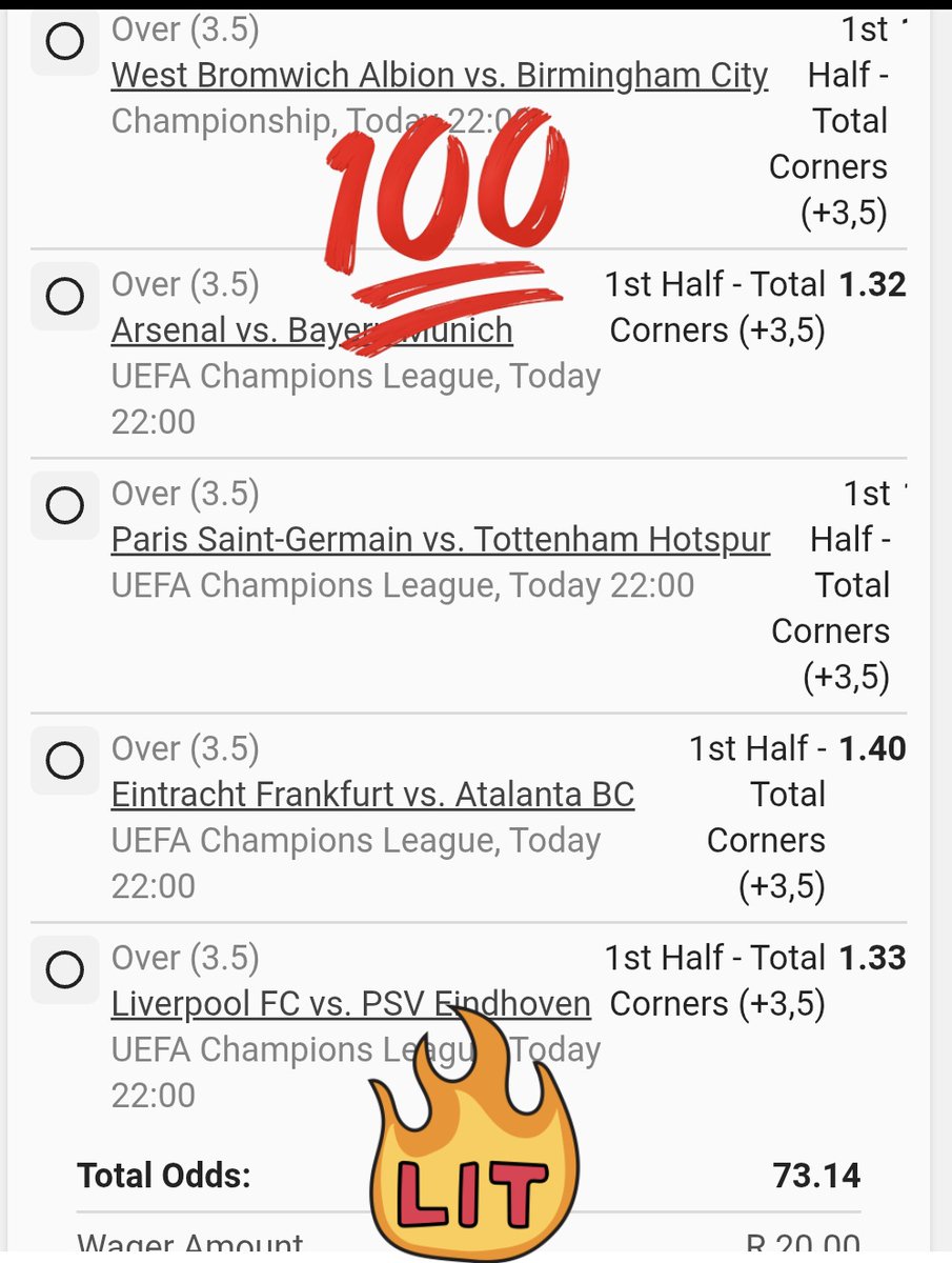 LeswiiSwaMina's tweet image. 73 Odds-ON 🍏🫡

Multi Bet betslip : BW23E82AA2 new.betway.co.za/book-a-bet-res…
Kick OFF : 19;45 ⌚️