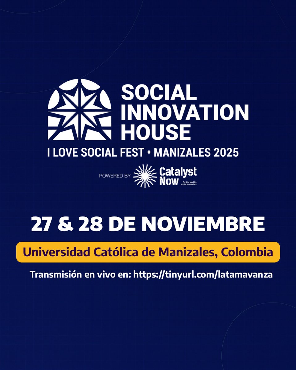 tecsify's tweet photo. Llega el Social Innovation House a Manizales, Colombia 🇨🇴🔥

Latinoamérica dejó de esperar invitaciones y empezó a construir su propio futuro.
Por primera vez, la innovación deja de ser un club cerrado y se convierte en un espacio real para quienes están transformando el mundo. https://t.co/h5WFlHGaev