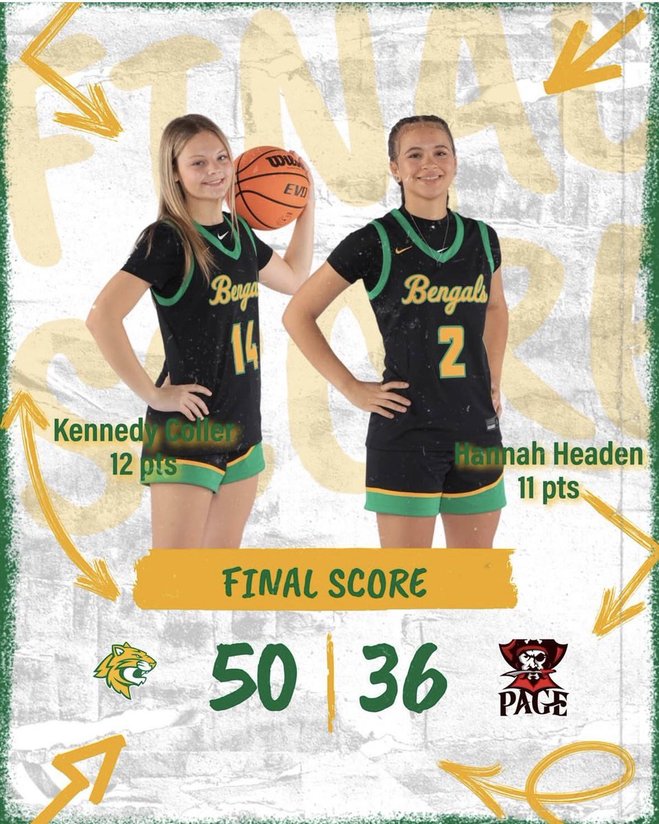 KennedyColler's tweet image. Bengal dub!!! 💚💛 #shootingguard